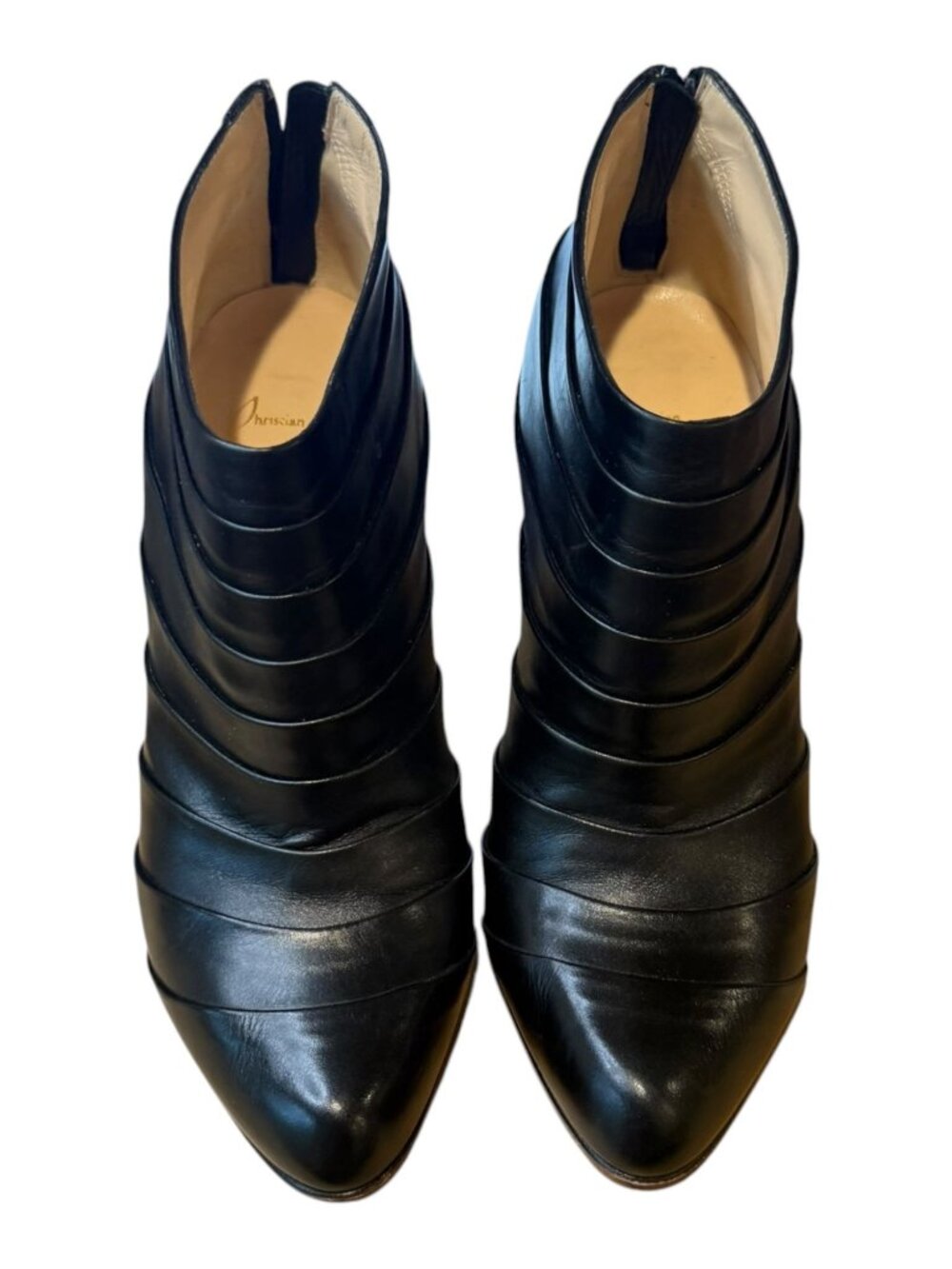 Christian Louboutin Orniron 100 Leather Ankle Bootie Heels Size 38 - Picture 3 of 6